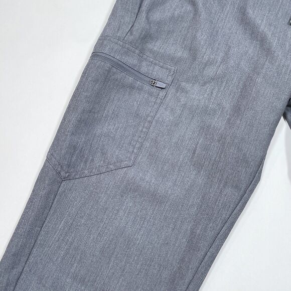 FIGS Zamora Jogger Scrub Pants Women Medium Gray High Waist Medical Cargo Pocket - Picture 5 of 10